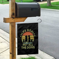Life Goal Pet All The Dogs Garden Flag Retro Funny Dog Lover Gift - Wonder Print Shop
