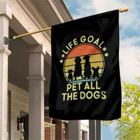 Life Goal Pet All The Dogs Garden Flag Retro Funny Dog Lover Gift - Wonder Print Shop