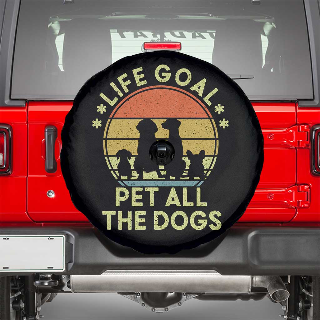 Life Goal Pet All The Dogs Spare Tire Cover Retro Funny Dog Lover Gift - Wonder Print Shop