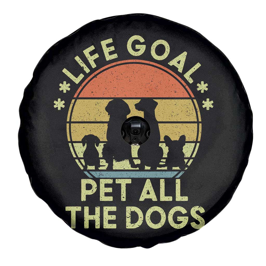 Life Goal Pet All The Dogs Spare Tire Cover Retro Funny Dog Lover Gift - Wonder Print Shop
