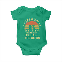 Life Goal Pet All The Dogs Baby Onesie Retro Funny Dog Lover Gift - Wonder Print Shop
