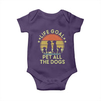 Life Goal Pet All The Dogs Baby Onesie Retro Funny Dog Lover Gift - Wonder Print Shop