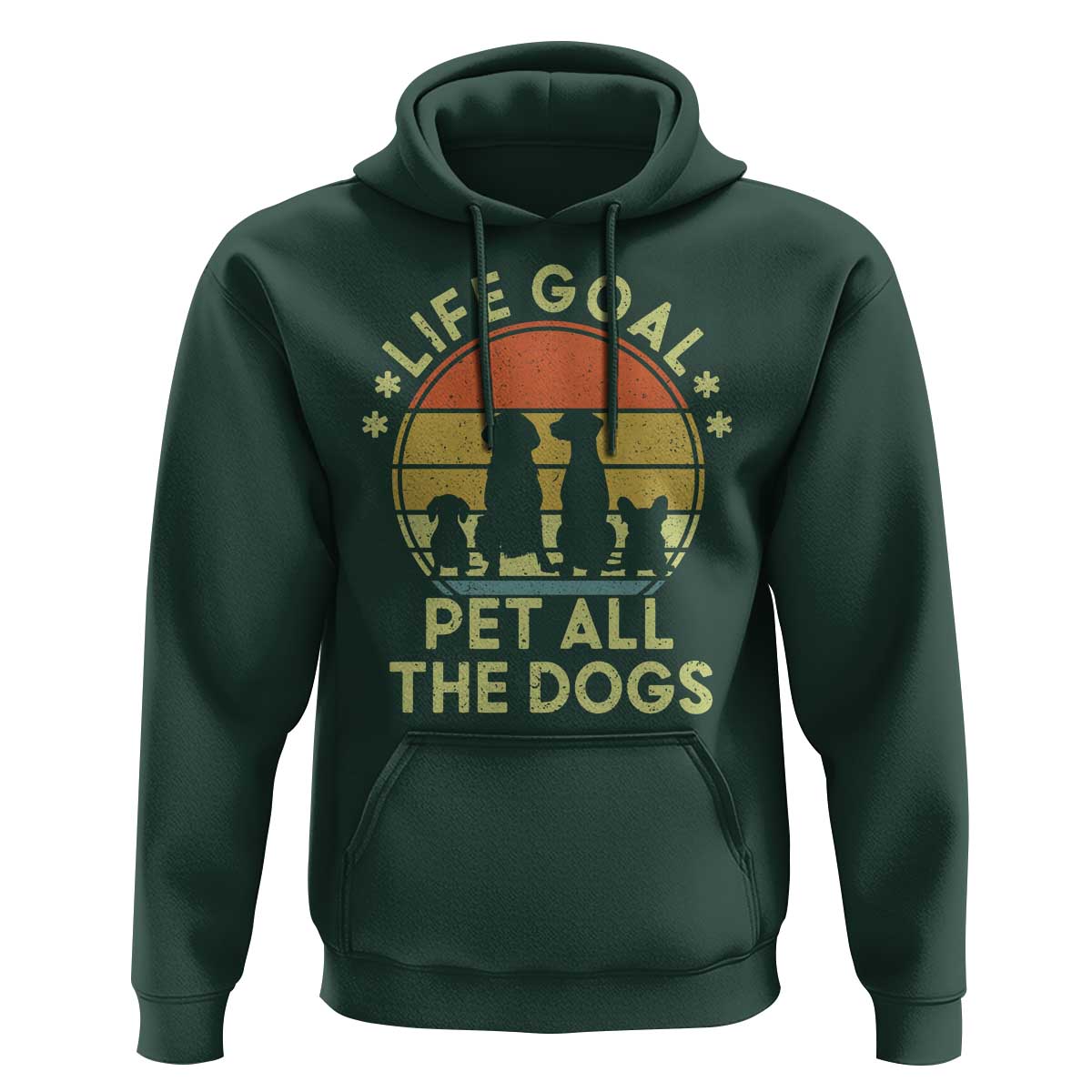 Life Goal Pet All The Dogs Hoodie Retro Funny Dog Lover Gift - Wonder Print Shop