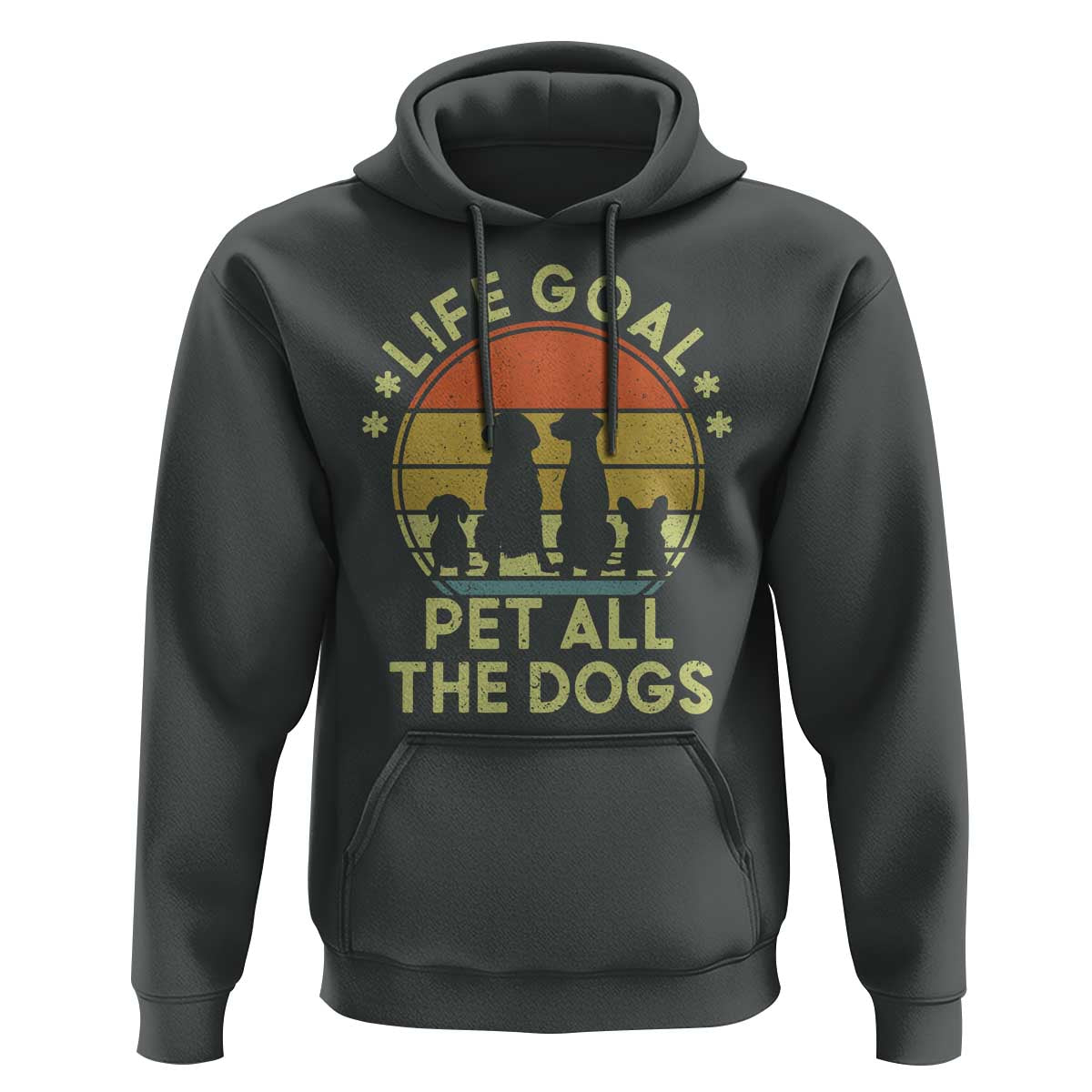Life Goal Pet All The Dogs Hoodie Retro Funny Dog Lover Gift - Wonder Print Shop