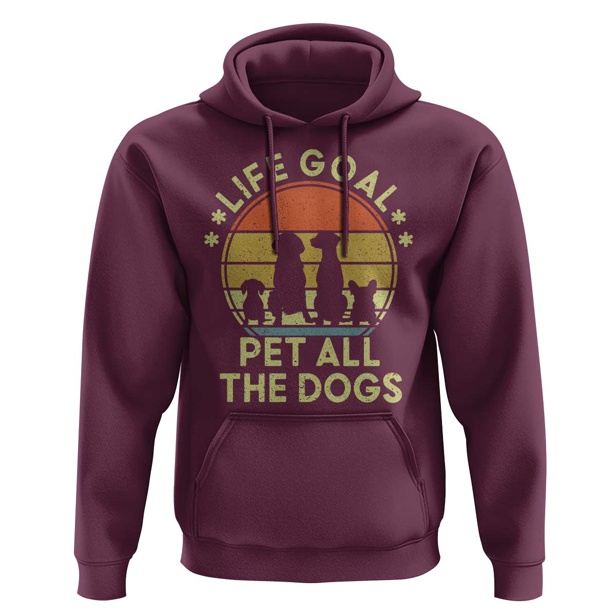Life Goal Pet All The Dogs Hoodie Retro Funny Dog Lover Gift - Wonder Print Shop