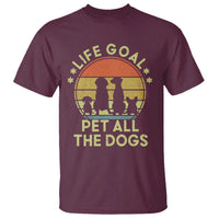 Life Goal Pet All The Dogs T Shirt Retro Funny Dog Lover Gift - Wonder Print Shop