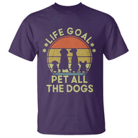 Life Goal Pet All The Dogs T Shirt Retro Funny Dog Lover Gift - Wonder Print Shop