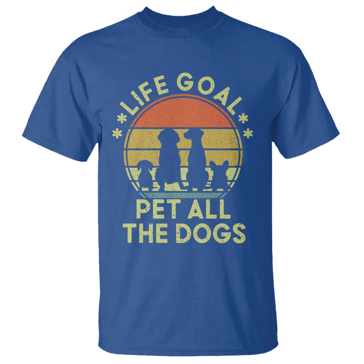 Life Goal Pet All The Dogs T Shirt Retro Funny Dog Lover Gift - Wonder Print Shop