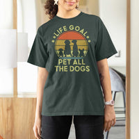 Life Goal Pet All The Dogs T Shirt For Women Retro Funny Dog Lover Gift - Wonder Print Shop