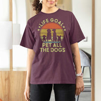 Life Goal Pet All The Dogs T Shirt For Women Retro Funny Dog Lover Gift - Wonder Print Shop