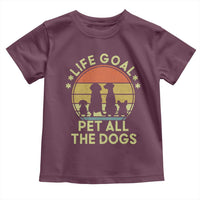 Life Goal Pet All The Dogs Toddler T Shirt Retro Funny Dog Lover Gift - Wonder Print Shop