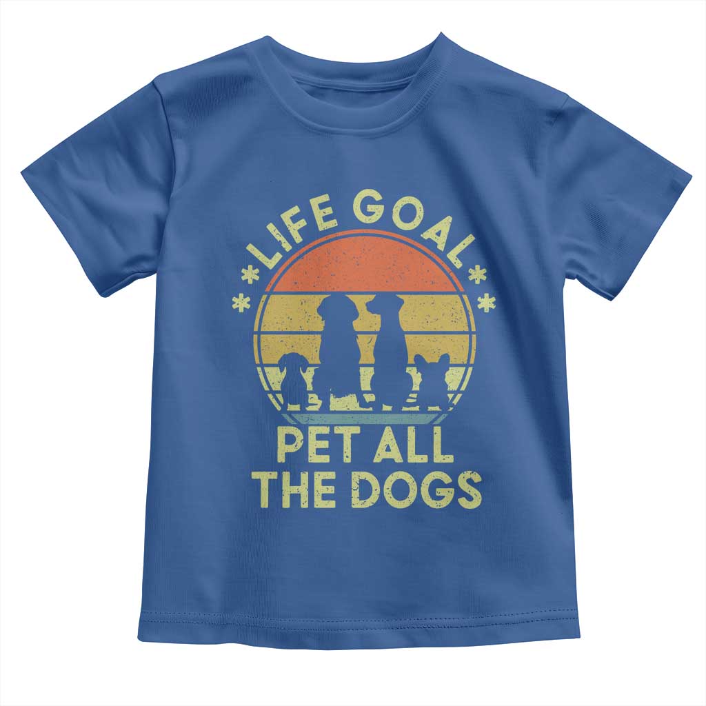 Life Goal Pet All The Dogs Toddler T Shirt Retro Funny Dog Lover Gift - Wonder Print Shop