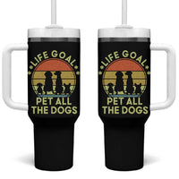 Life Goal Pet All The Dogs Tumbler With Handle Retro Funny Dog Lover Gift - Wonder Print Shop