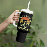 Life Goal Pet All The Dogs Tumbler With Handle Retro Funny Dog Lover Gift - Wonder Print Shop
