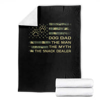 Dog Dad Throw Blanket Fathers Day Gift for Dog Lovers Camo American Flag USA - Wonder Print Shop