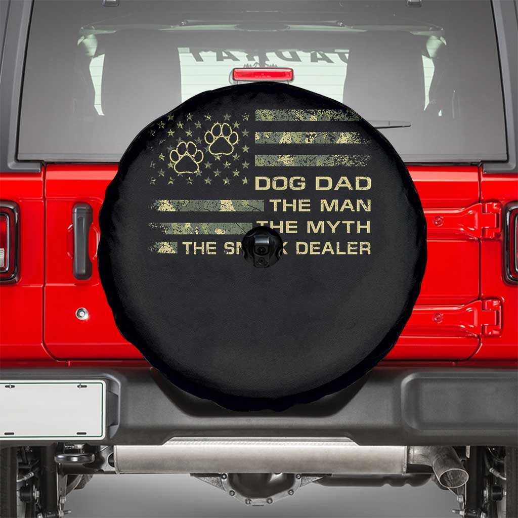 Dog Dad Spare Tire Cover Fathers Day Gift for Dog Lovers Camo American Flag USA - Wonder Print Shop