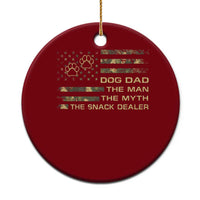Dog Dad Ceramic Ornament Fathers Day Gift for Dog Lovers Camo American Flag USA - Wonder Print Shop