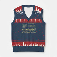 Dog Dad V-Neck Knit Sweater Vest Fathers Day Gift for Dog Lovers Camo American Flag USA - Wonder Print Shop