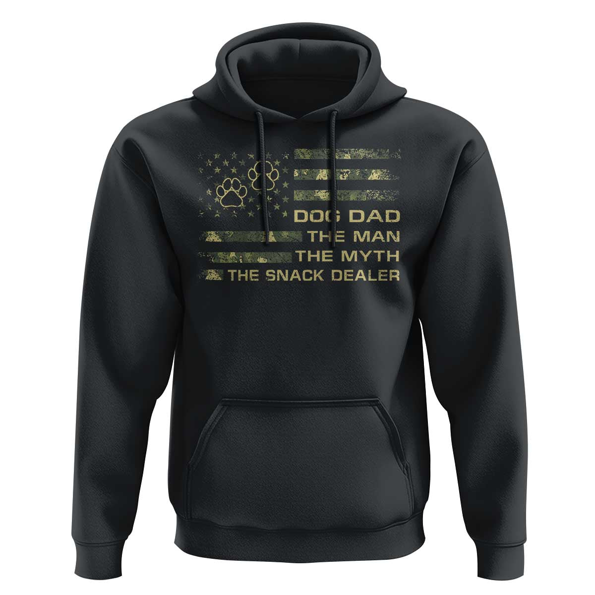 Dog Dad Hoodie Fathers Day Gift for Dog Lovers Camo American Flag USA - Wonder Print Shop