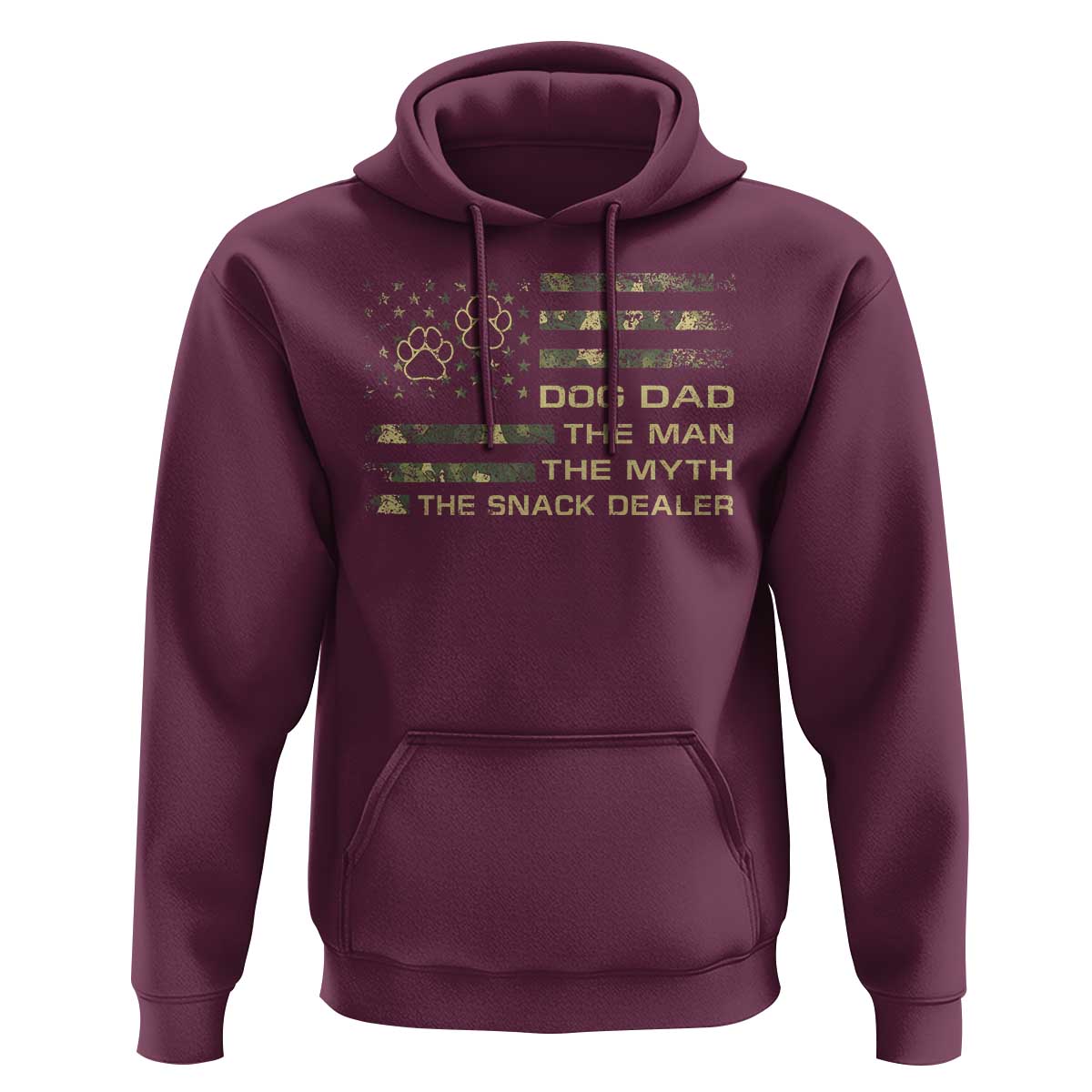 Dog Dad Hoodie Fathers Day Gift for Dog Lovers Camo American Flag USA - Wonder Print Shop