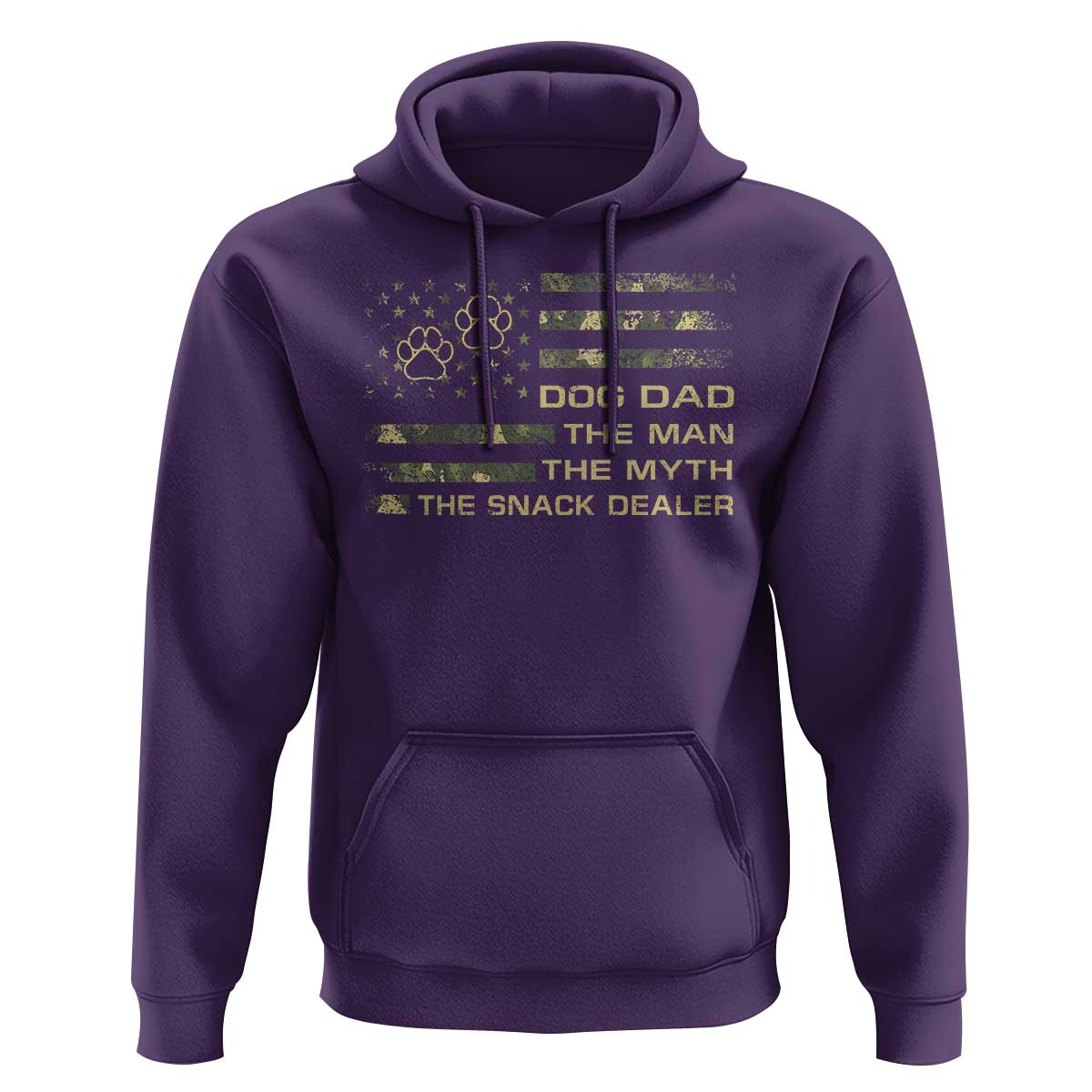 Dog Dad Hoodie Fathers Day Gift for Dog Lovers Camo American Flag USA - Wonder Print Shop