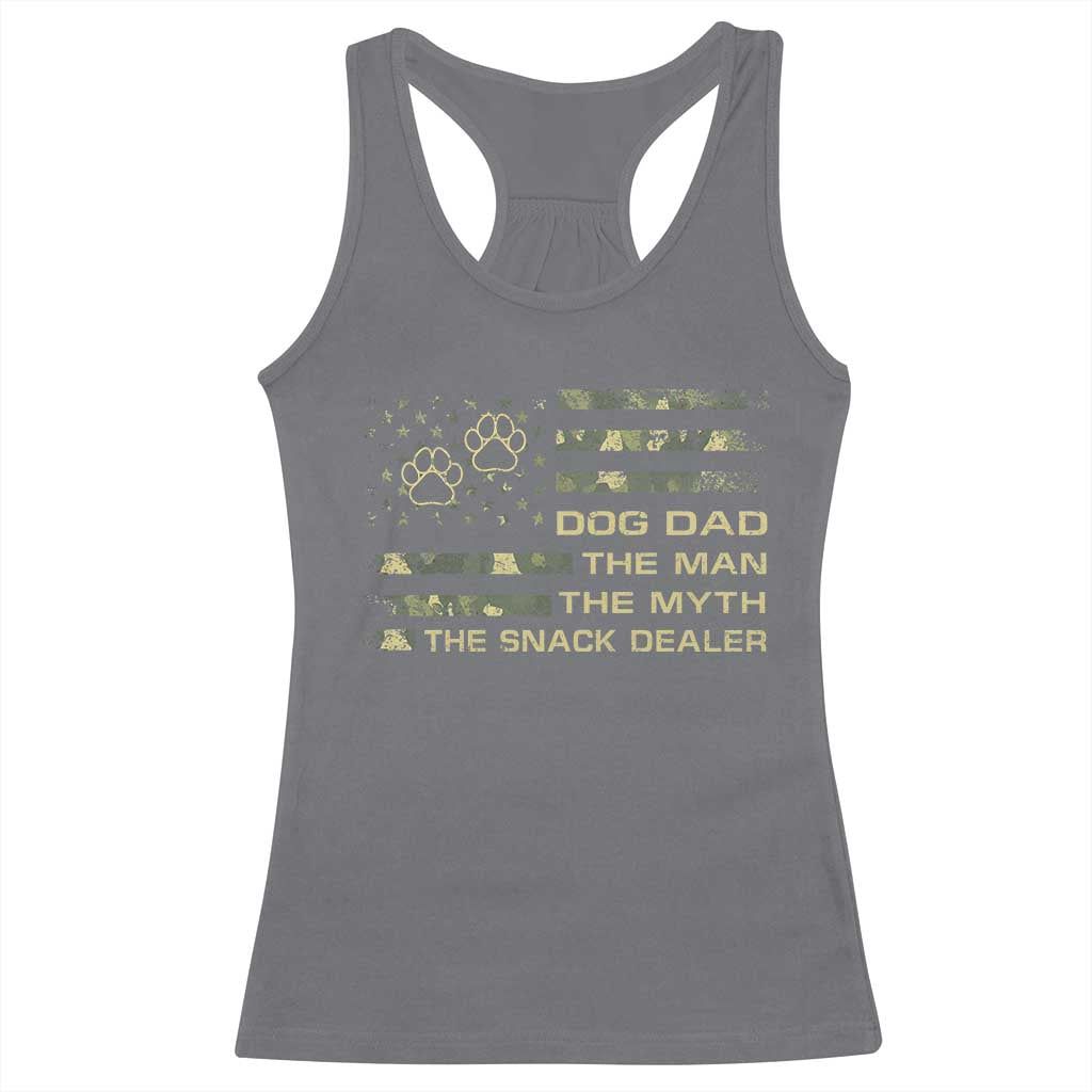 Dog Dad Racerback Tank Top Fathers Day Gift for Dog Lovers Camo American Flag USA - Wonder Print Shop