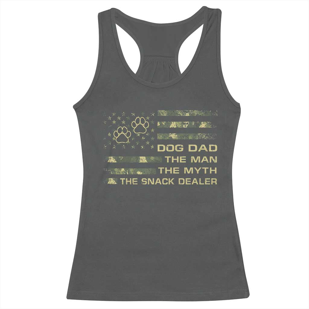 Dog Dad Racerback Tank Top Fathers Day Gift for Dog Lovers Camo American Flag USA - Wonder Print Shop