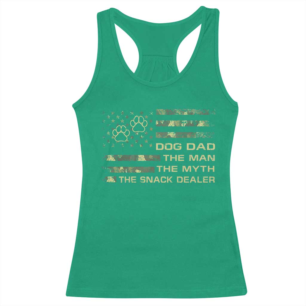 Dog Dad Racerback Tank Top Fathers Day Gift for Dog Lovers Camo American Flag USA - Wonder Print Shop