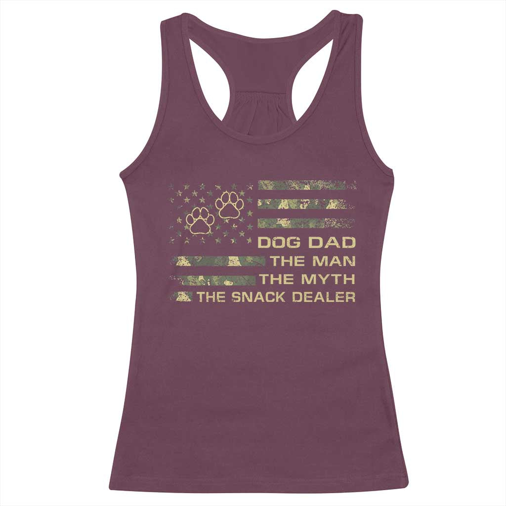 Dog Dad Racerback Tank Top Fathers Day Gift for Dog Lovers Camo American Flag USA - Wonder Print Shop