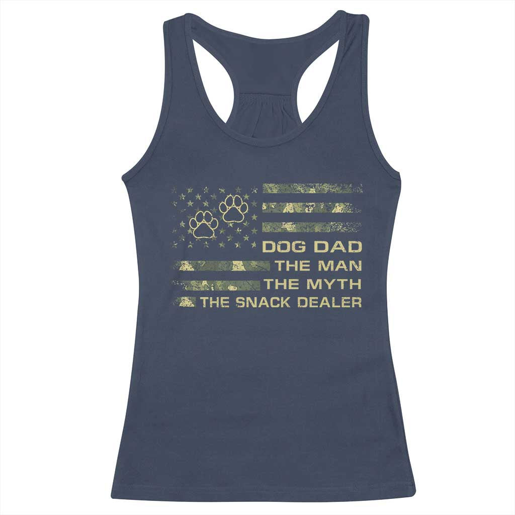 Dog Dad Racerback Tank Top Fathers Day Gift for Dog Lovers Camo American Flag USA - Wonder Print Shop