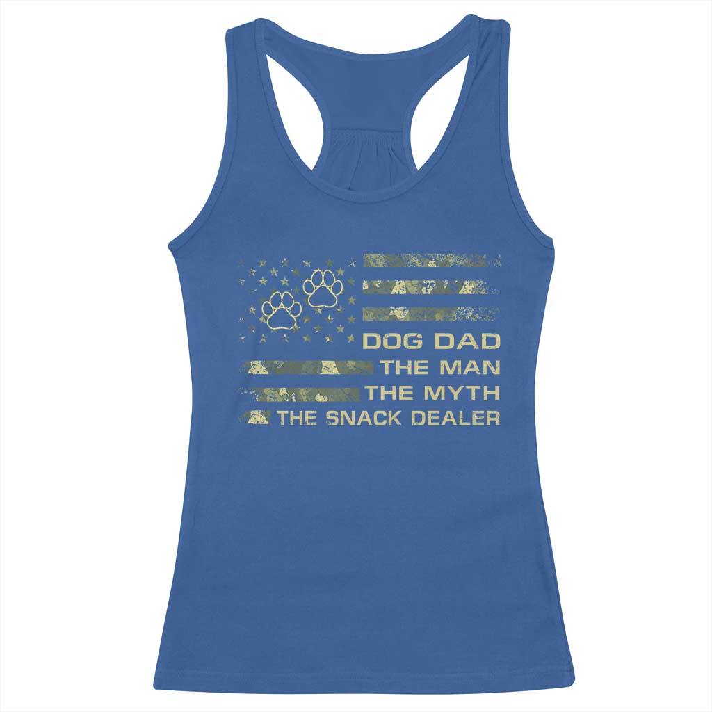 Dog Dad Racerback Tank Top Fathers Day Gift for Dog Lovers Camo American Flag USA - Wonder Print Shop