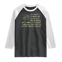 Dog Dad Raglan Shirt Fathers Day Gift for Dog Lovers Camo American Flag USA - Wonder Print Shop