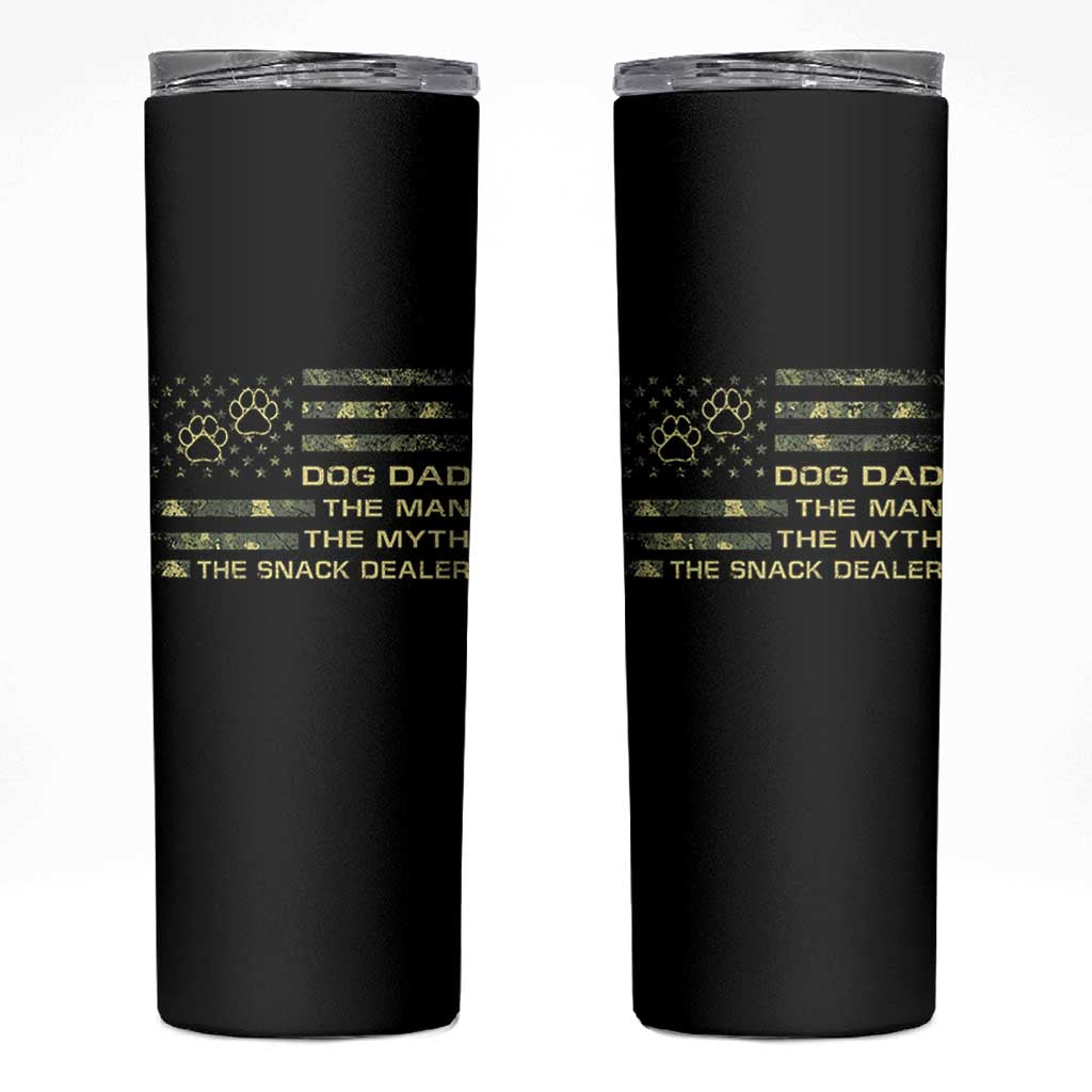 Dog Dad Skinny Tumbler Fathers Day Gift for Dog Lovers Camo American Flag USA - Wonder Print Shop