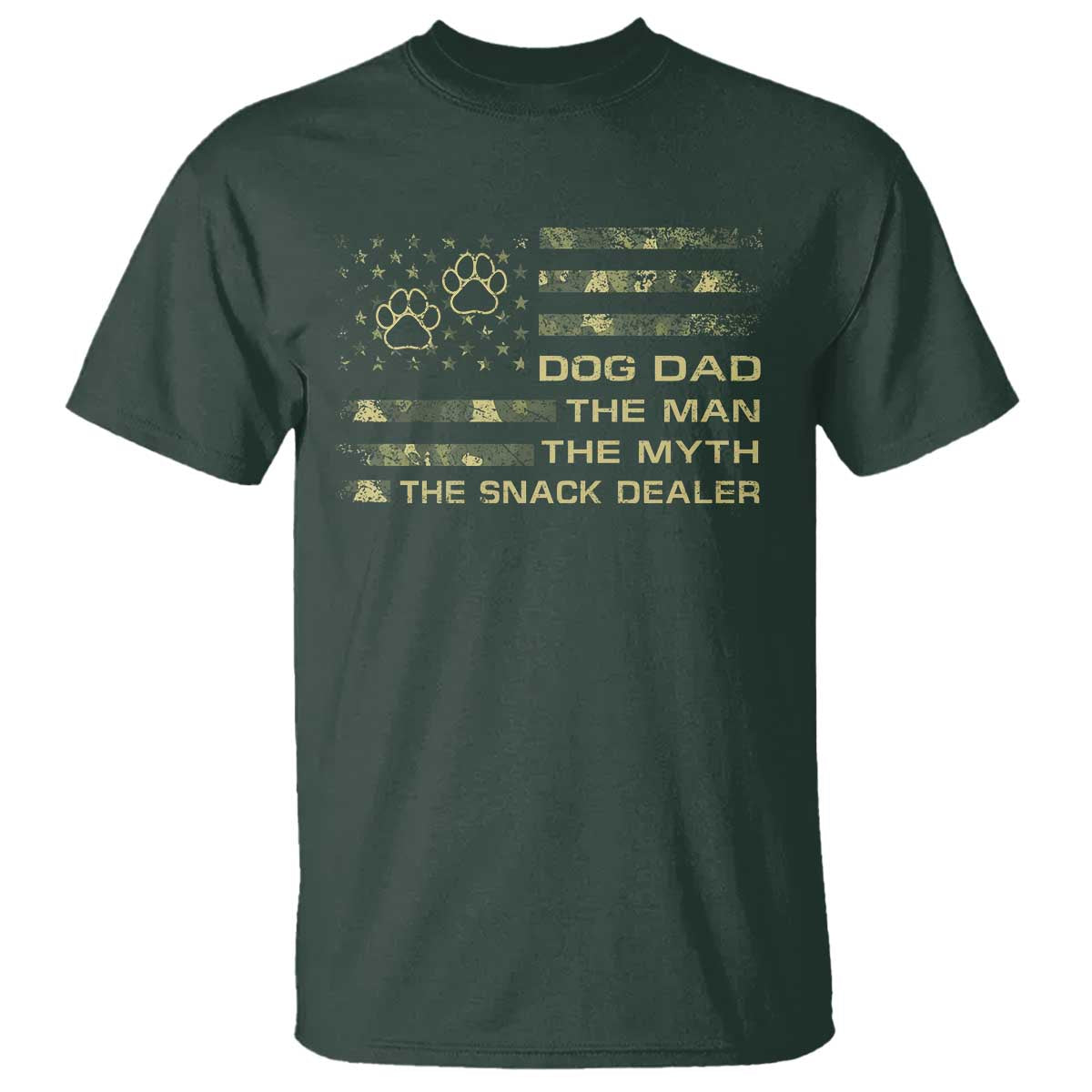 Dog Dad T Shirt Fathers Day Gift for Dog Lovers Camo American Flag USA - Wonder Print Shop
