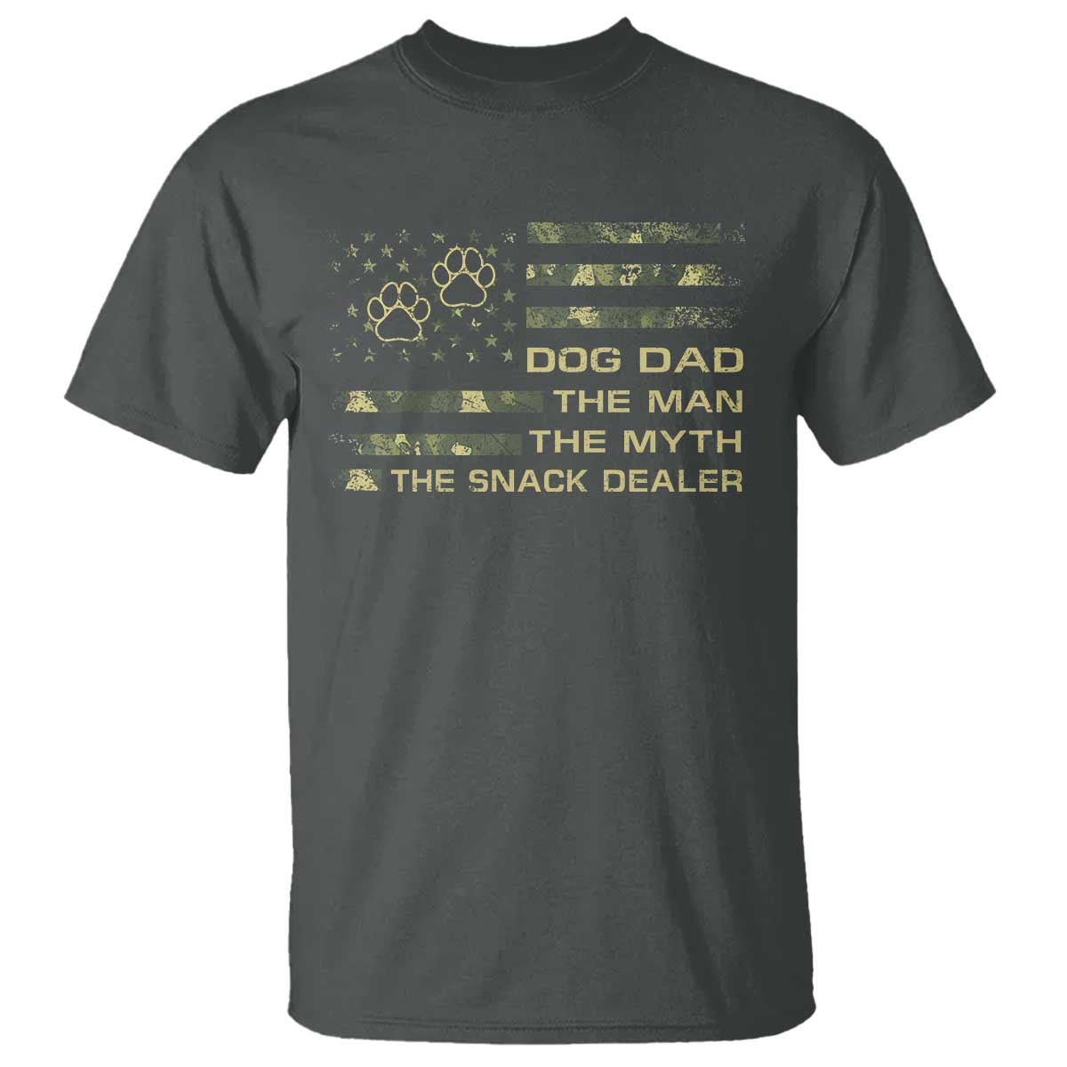 Dog Dad T Shirt Fathers Day Gift for Dog Lovers Camo American Flag USA - Wonder Print Shop