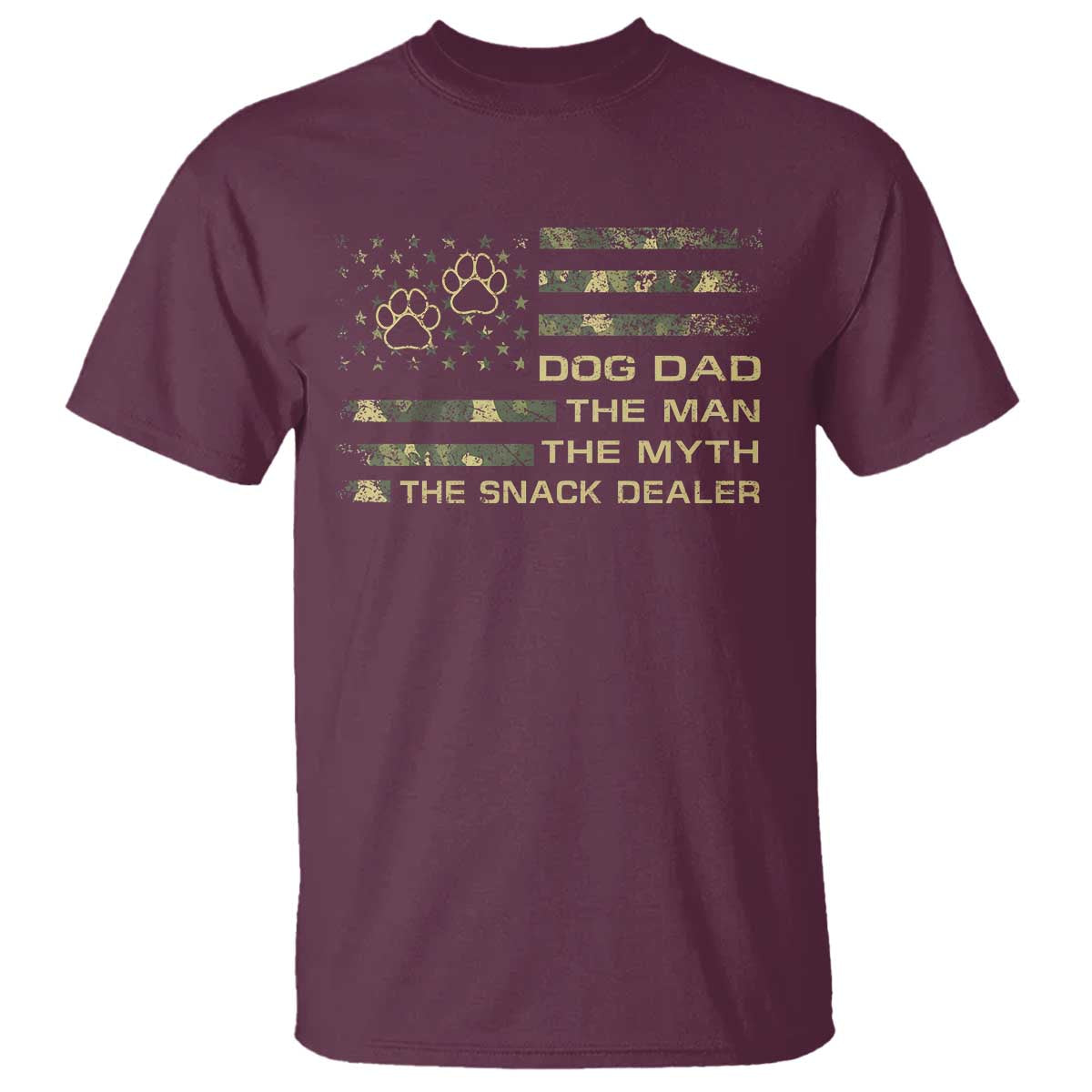 Dog Dad T Shirt Fathers Day Gift for Dog Lovers Camo American Flag USA - Wonder Print Shop