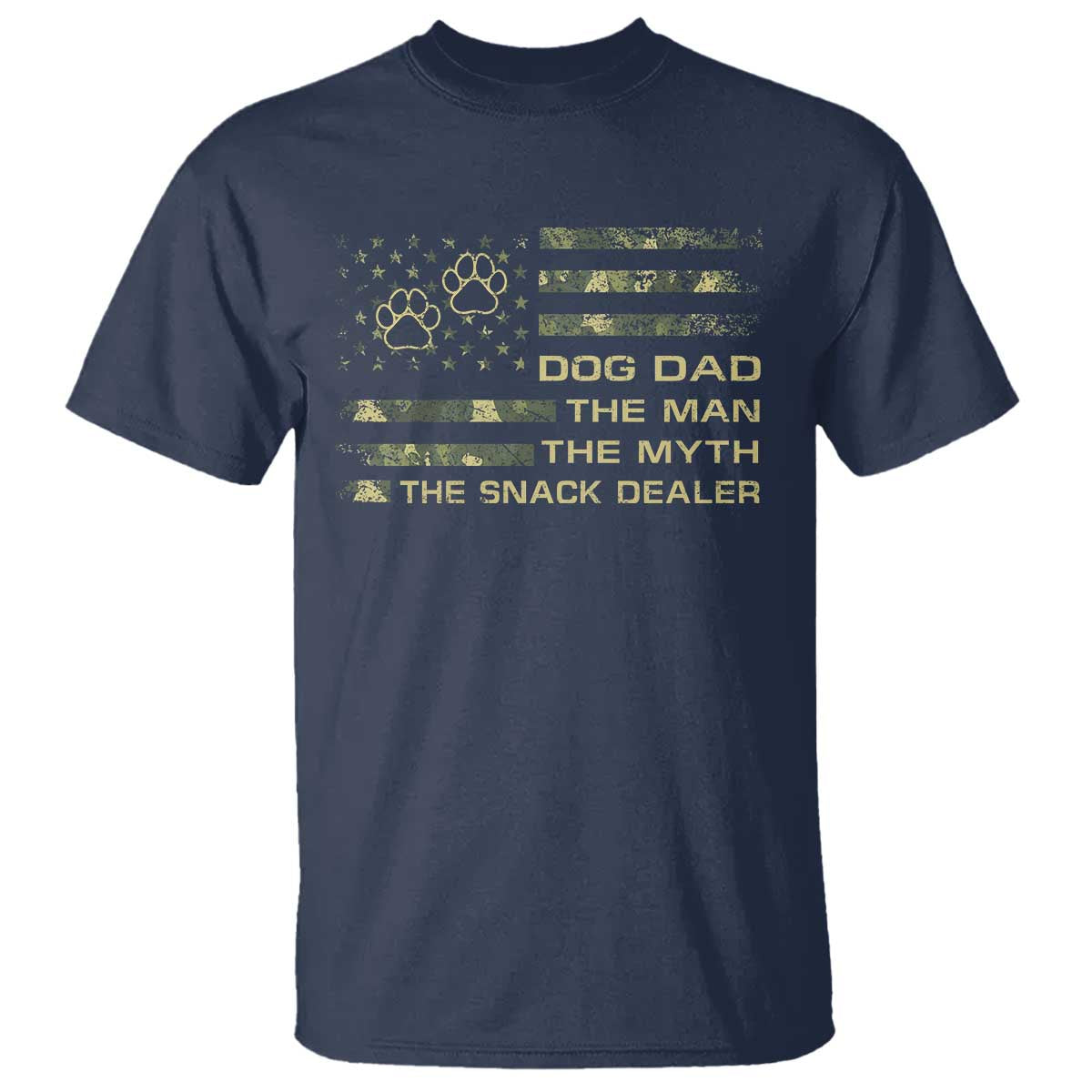 Dog Dad T Shirt Fathers Day Gift for Dog Lovers Camo American Flag USA - Wonder Print Shop