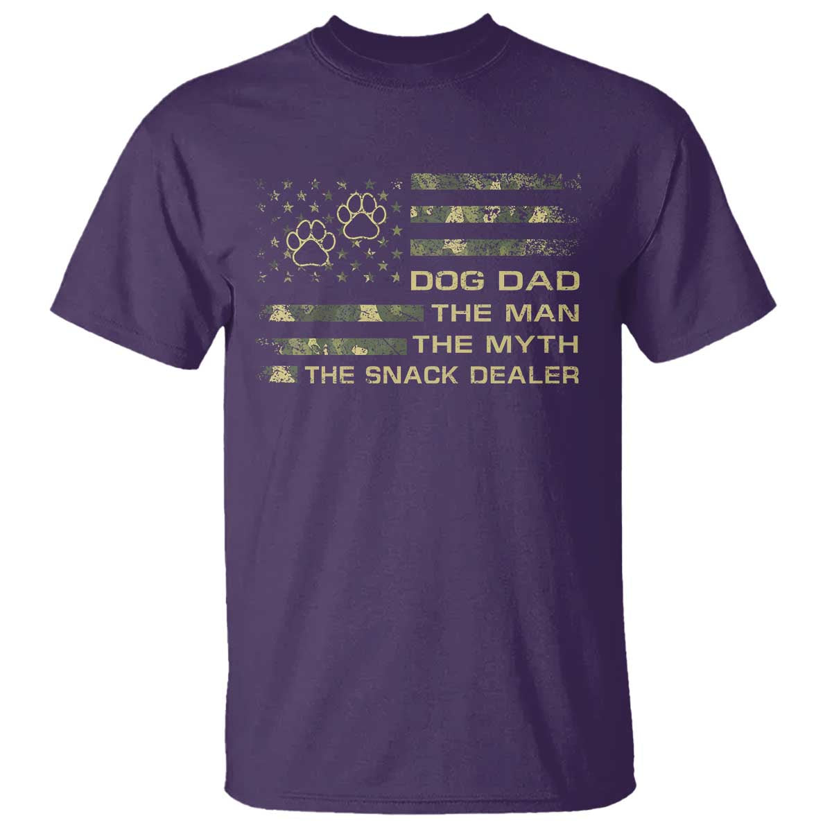 Dog Dad T Shirt Fathers Day Gift for Dog Lovers Camo American Flag USA - Wonder Print Shop
