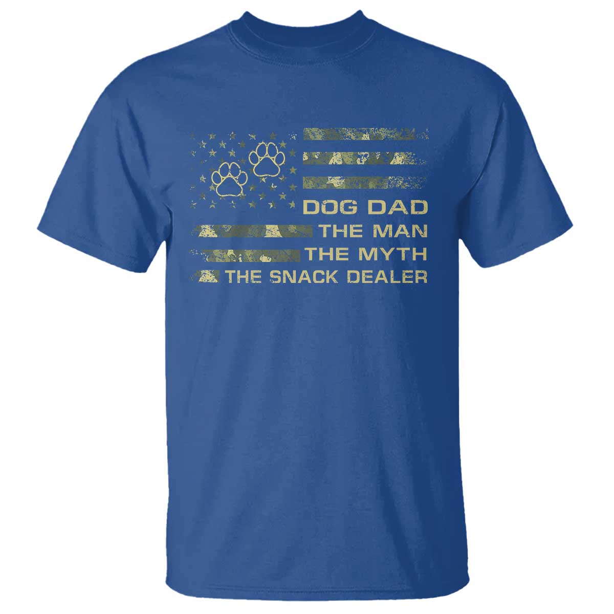 Dog Dad T Shirt Fathers Day Gift for Dog Lovers Camo American Flag USA - Wonder Print Shop