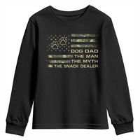 Dog Dad Youth Sweatshirt Fathers Day Gift for Dog Lovers Camo American Flag USA - Wonder Print Shop