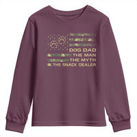 Dog Dad Youth Sweatshirt Fathers Day Gift for Dog Lovers Camo American Flag USA - Wonder Print Shop
