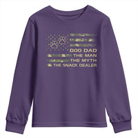 Dog Dad Youth Sweatshirt Fathers Day Gift for Dog Lovers Camo American Flag USA - Wonder Print Shop