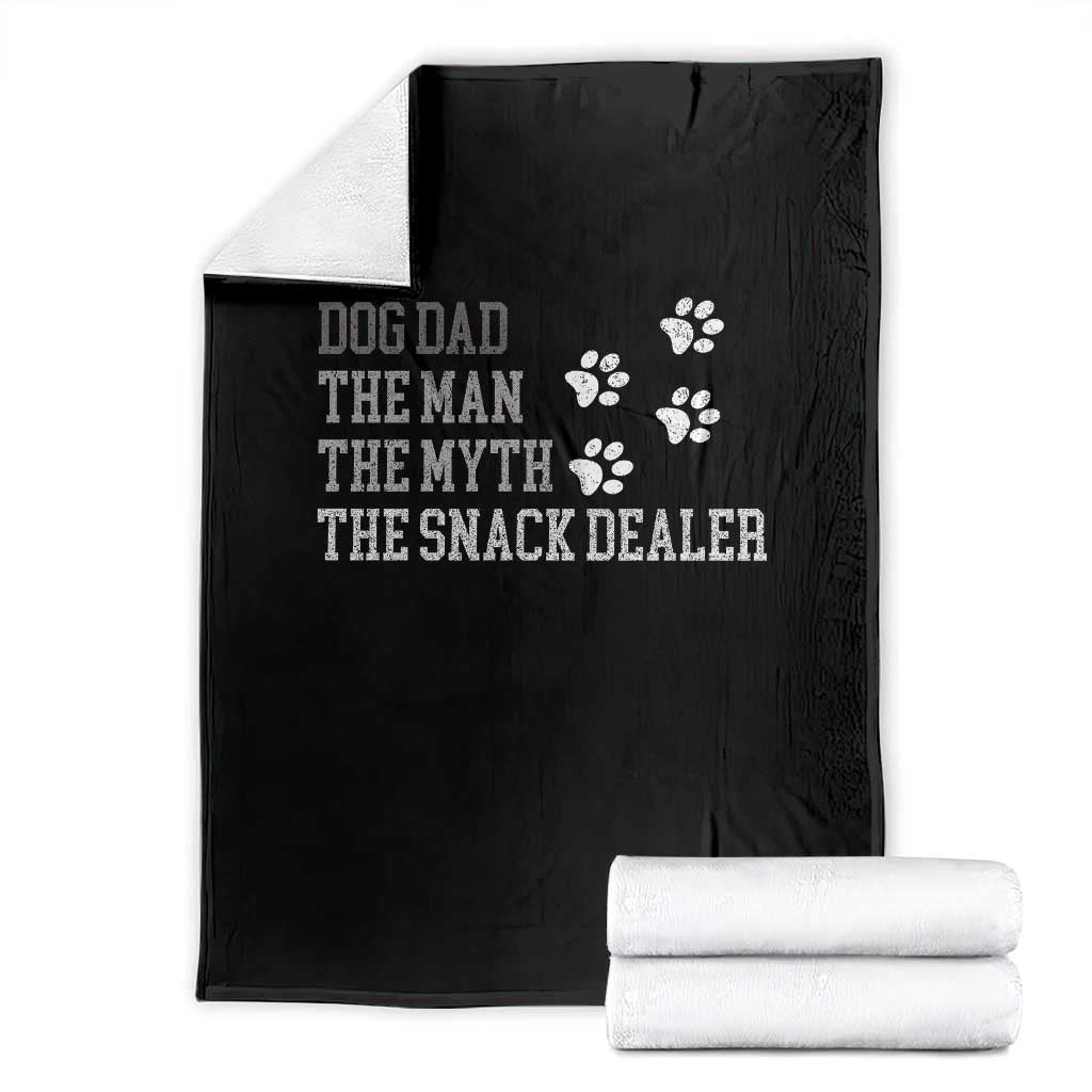 Dog Dad Throw Blanket Fathers Day Gift for Dog Lovers Retro Vintage - Wonder Print Shop