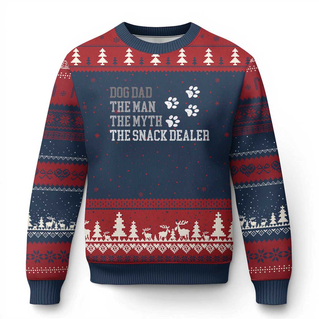 Dog Dad Ugly Christmas Sweater Fathers Day Gift for Dog Lovers Retro Vintage - Wonder Print Shop