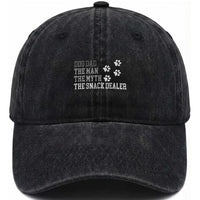 Dog Dad Washed Cotton Baseball Cap Fathers Day Gift for Dog Lovers Retro Vintage