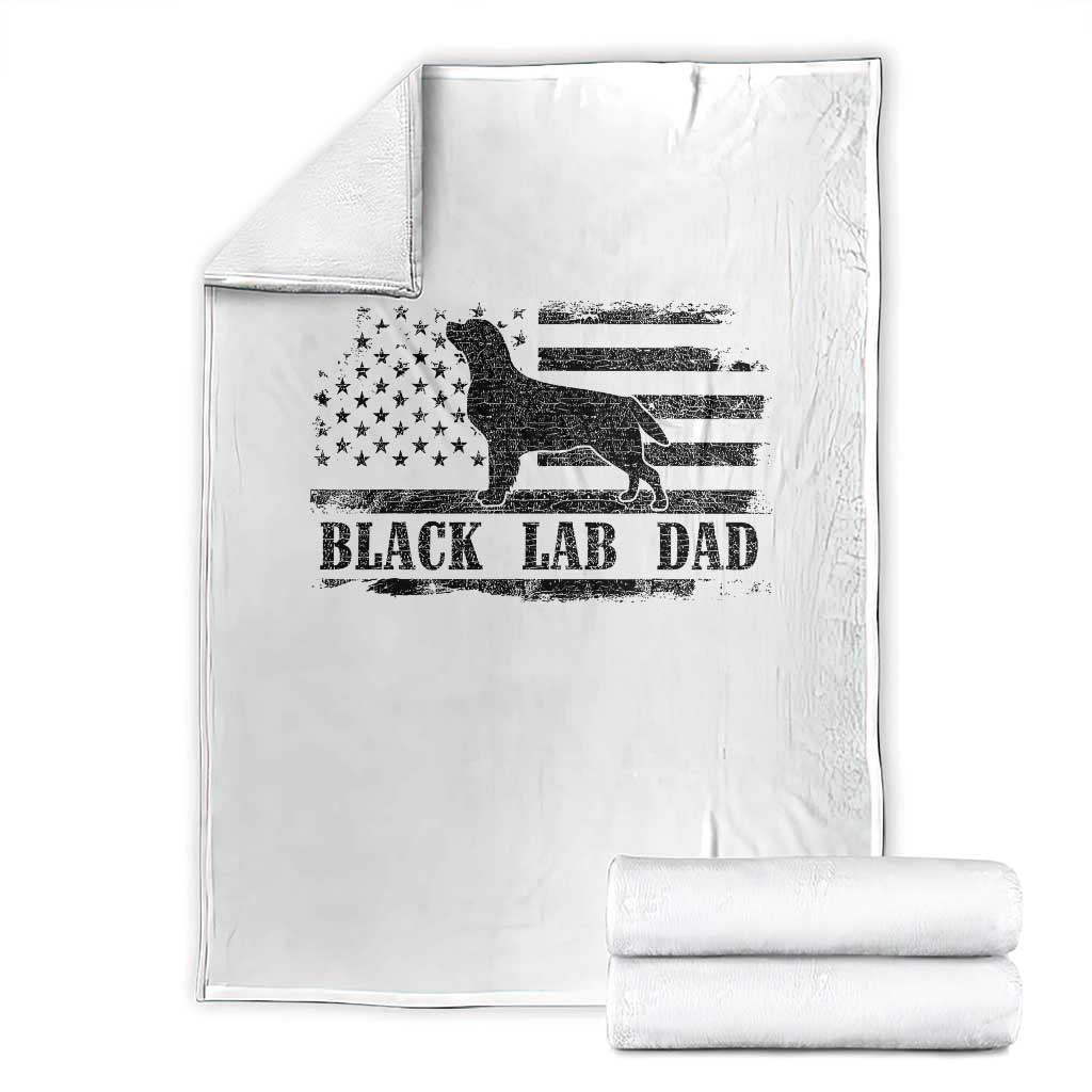 Black Lab Dad Throw Blanket Funny Labrador Dad Fathers Day Gift for Dog Lovers - Wonder Print Shop