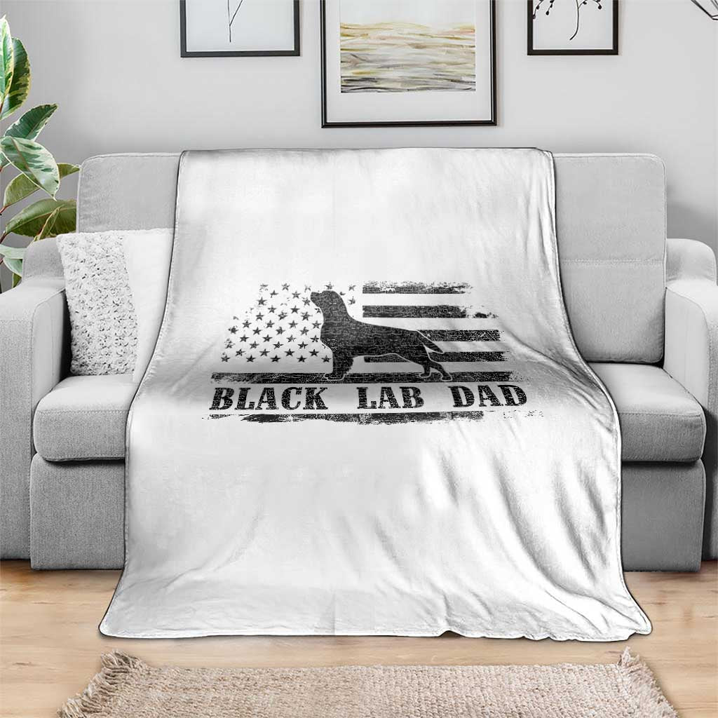 Black Lab Dad Throw Blanket Funny Labrador Dad Fathers Day Gift for Dog Lovers - Wonder Print Shop