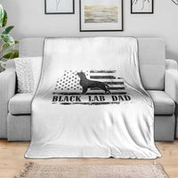 Black Lab Dad Throw Blanket Funny Labrador Dad Fathers Day Gift for Dog Lovers - Wonder Print Shop