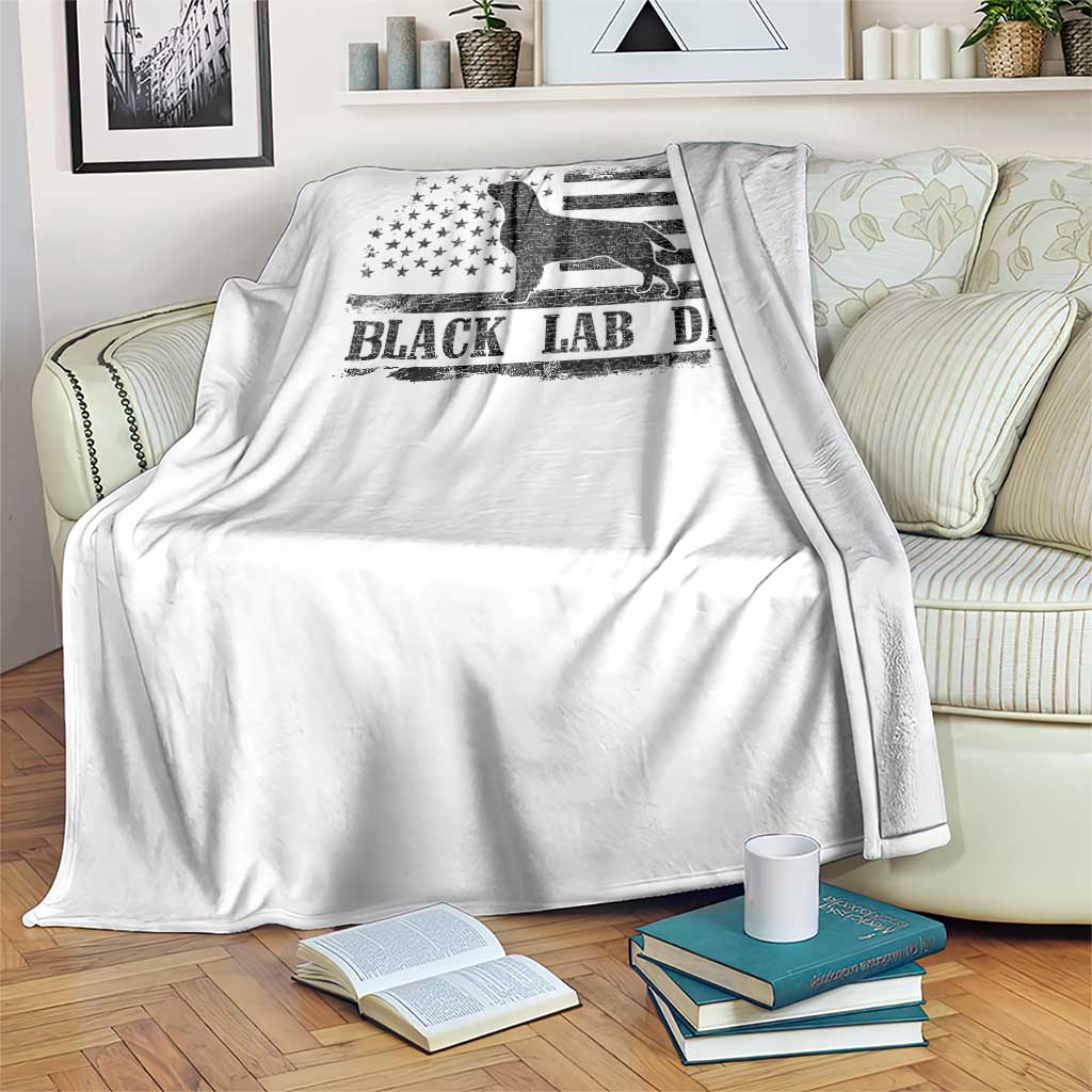 Black Lab Dad Throw Blanket Funny Labrador Dad Fathers Day Gift for Dog Lovers - Wonder Print Shop