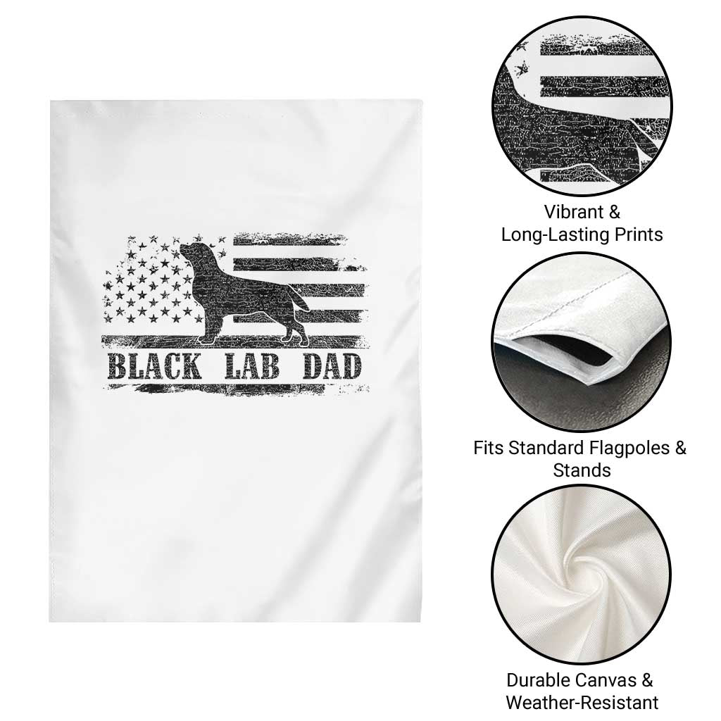 Black Lab Dad Garden Flag Funny Labrador Dad Fathers Day Gift for Dog Lovers - Wonder Print Shop